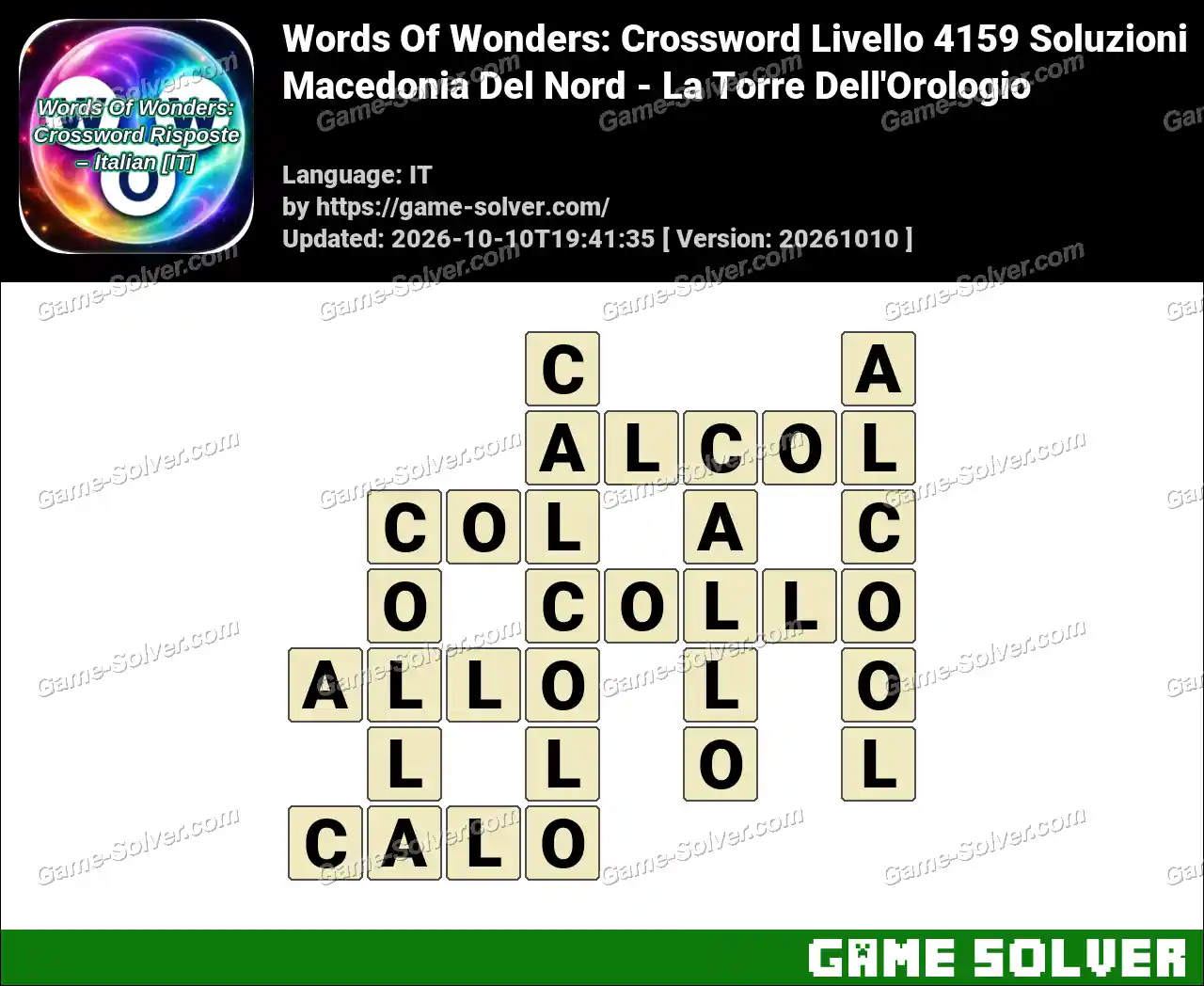 Words Of Wonders: Crossword Livello 4159 Soluzioni – Macedonia Del Nord – La Torre Dell’Orologio